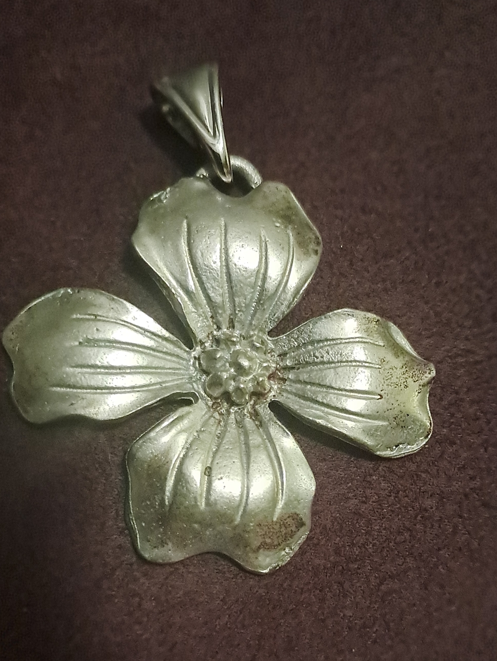 Pewter Dogwood Blossom Pendant